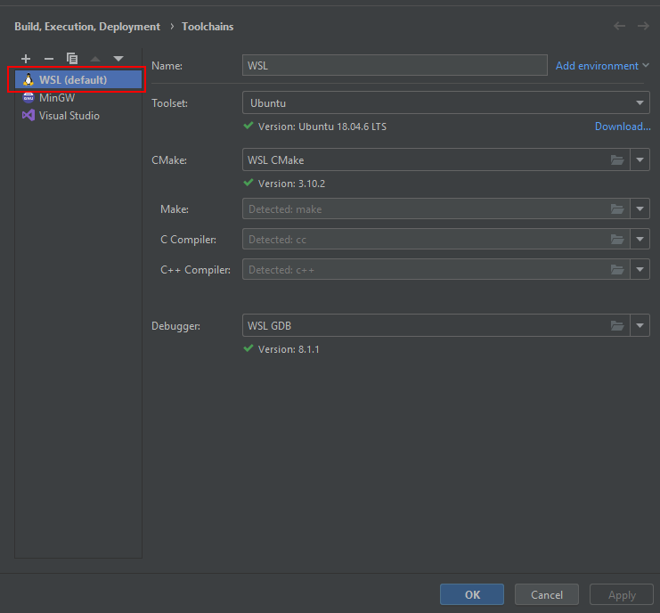 Detected executables